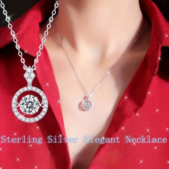 1 carat Moissanite Vibrating Halo Necklace - Picture 6 of 6